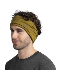 Bandana buff merino lightweight solid olive green