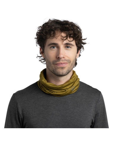 Bandana buff merino lightweight solid olive green