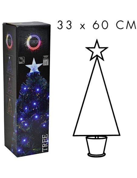 Choinka dekoracyjna światłowodowa multikolor 60cm