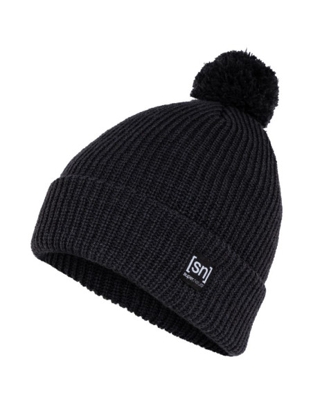 Czapka zimowa super.natural pom beanie - jet black