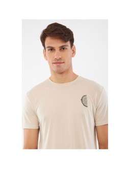 T-shirt męski viking rune man beżowy   l