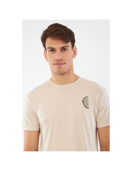 T-shirt męski viking rune man beżowy   l