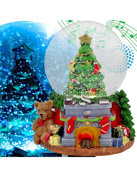 Kula śnieżna led z muzyką 8 melodii 16,5x13x12cm choinka