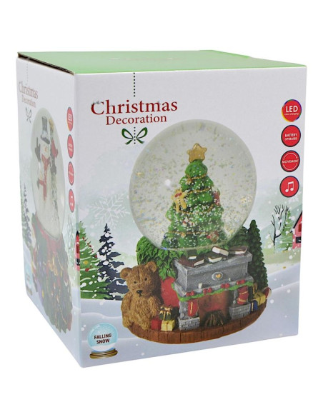 Kula śnieżna led z muzyką 8 melodii 16,5x13x12cm choinka
