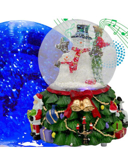 Kula śnieżna led z muzyką 8 melodii 16,5x13x12cm bałwan