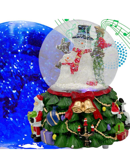 Kula śnieżna led z muzyką 8 melodii 16,5x13x12cm bałwan