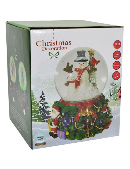 Kula śnieżna led z muzyką 8 melodii 16,5x13x12cm bałwan