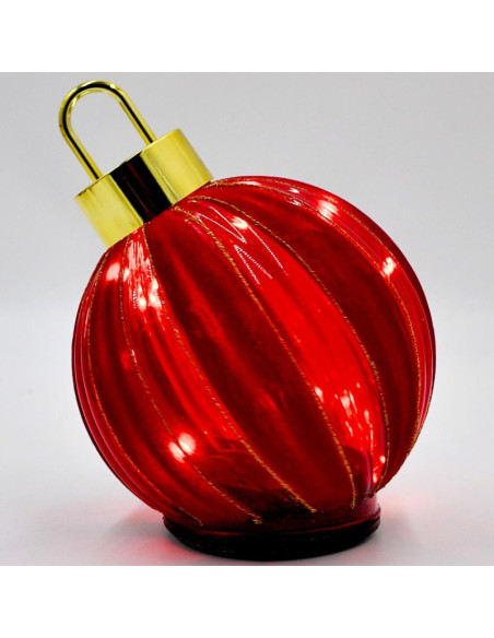 Bombka dekoracyjna led 15 cm czerwona migocząca 15 led timer