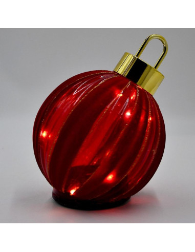 Bombka dekoracyjna led 15 cm czerwona migocząca 15 led timer