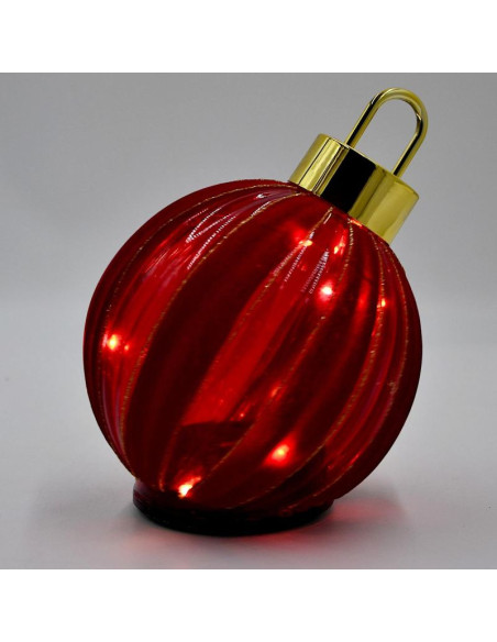 Bombka dekoracyjna led 15 cm czerwona migocząca 15 led timer