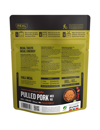 Żywność liofilizowana real field meal szarpana wieprzowina z ryżem 550 g