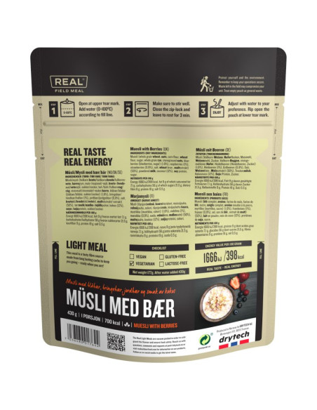 Żywność liofilizowana real field meal musli z owocami 430 g