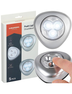 Zestaw 5 lampek push light led na baterie grundig