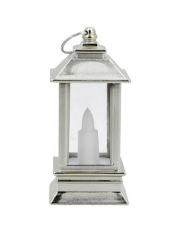 Świeca latarnia led 9cm srebrny 2