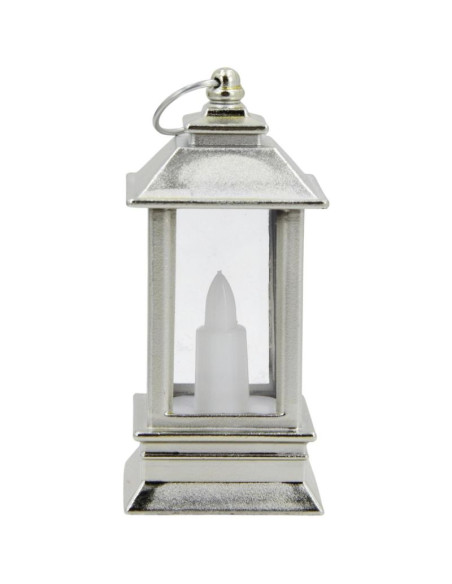 Świeca latarnia led 9cm srebrny