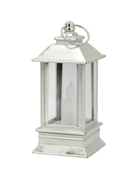 Świeca latarnia led 9cm srebrny