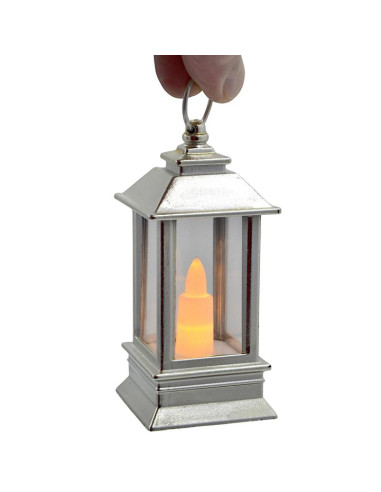 Świeca latarnia led 9cm srebrny