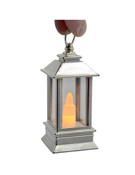 Świeca latarnia led 9cm srebrny