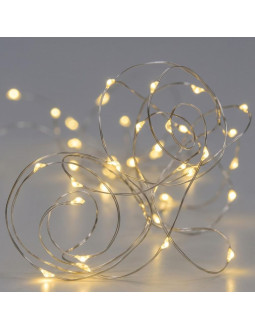 Lampki druciki na baterie girlanda 40 led ciepły biały (r) 2