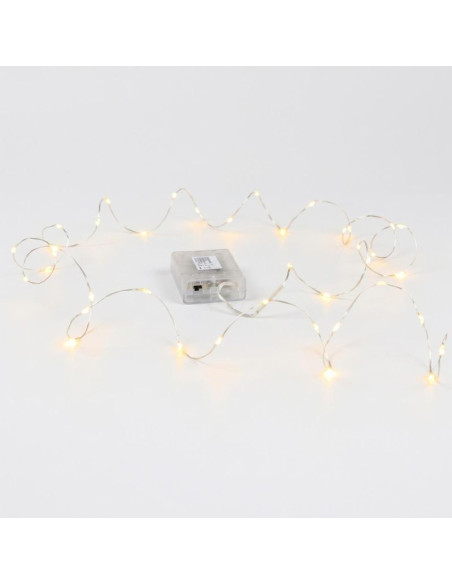 Lampki druciki na baterie girlanda 40 led ciepły biały (r)