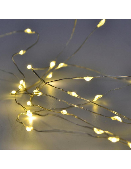 Lampki druciki na baterie girlanda 40 led ciepły biały (r)