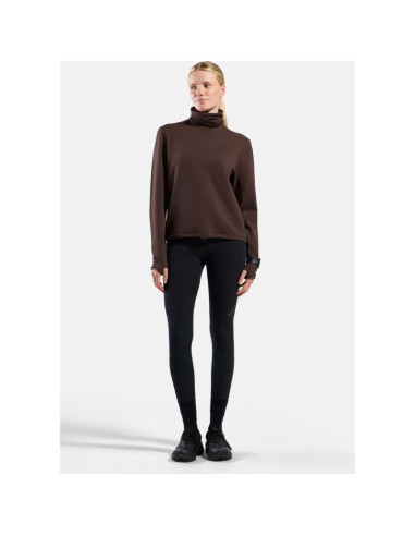 Bluza z półgolfem damska odlo essential thermal mid layer brązowa