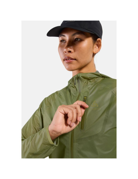 Kurtka damska odlo jacket zeroweight dual dry pk waterproof zielona