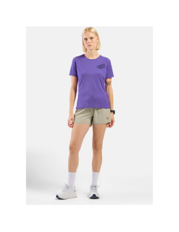 Koszulka damska odlo essential print t-shirt crew neck s/s fioletowa 2