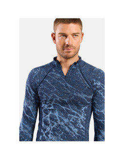 Koszulka termoaktywna z długim rękawem męsk odlo performance warm blackcomb bl top turtle neck granatowa 2