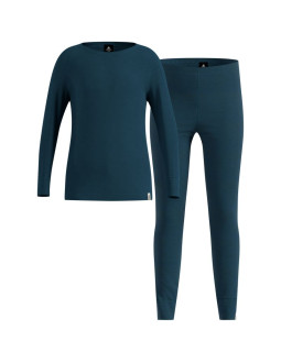 Komplet bielizny termoaktywnej dziecięcej odlo merino 200 set long zielony 2