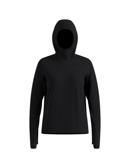 Bluza z kapturem damska odlo essential thermal mid layer hoody czarna   m