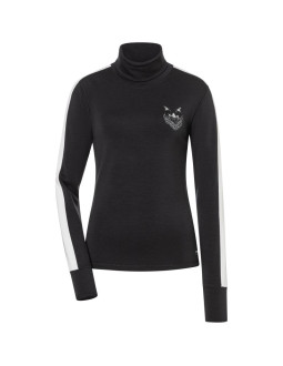 Longsleeve z półgolfem damski super.natural w bandito cat roll neck czarny