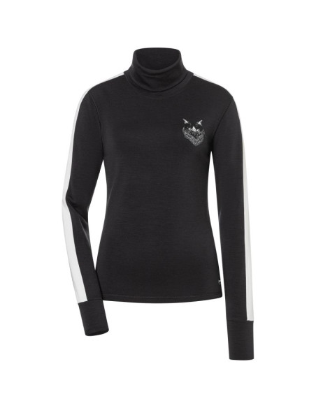 Longsleeve z półgolfem damski super.natural w bandito cat roll neck czarny