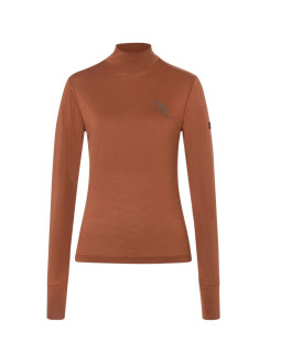 Koszulka termoaktywna z długim rękawem i półgolfem damska super.natural w tundra 175 turtleneck flear brązowa