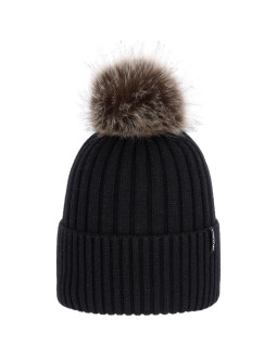 Czapka damska viking hana pompon life style czarna