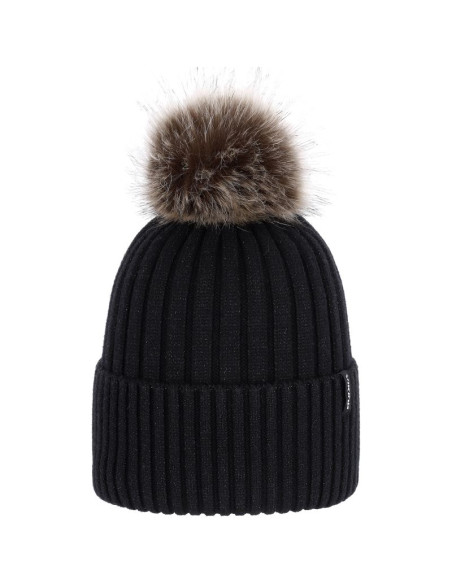 Czapka damska viking hana pompon life style czarna