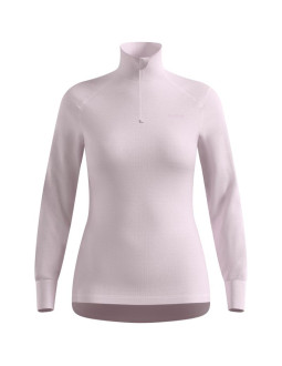 Koszulka termoaktywna z długim rękawem damska odlo active warm bl top turtle neck l/s half zip różowa   m