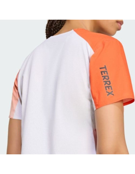 Koszulka do biegania damska adidas terrex xpr pro tee - white/semi impact orange rozmiar: s