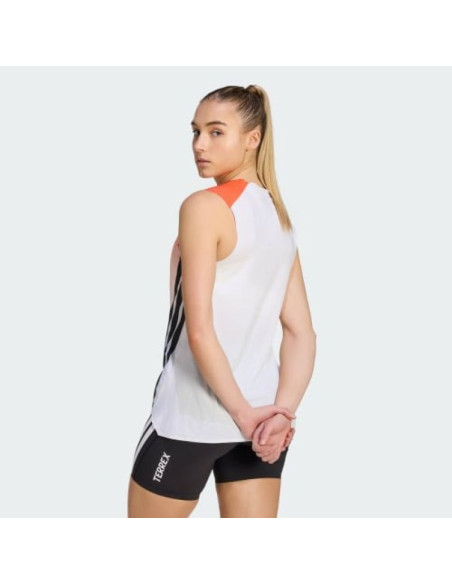 Koszulka do biegania damska adidas terrex xperior pro tank - white/semi impact orange rozmiar: s