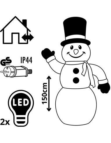Bałwan dmuchany samopompujący zew 150cm led