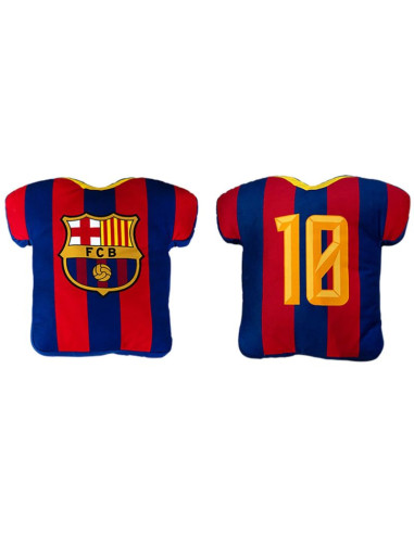 Fc barcelona poduszka dekoracyjna w kształcie koszulki z numerem 10 118574