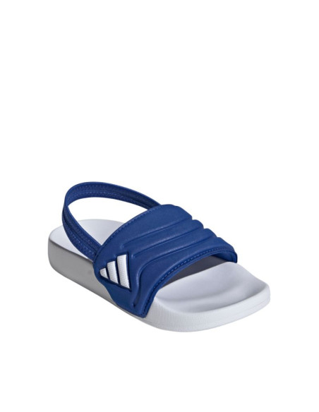 Klapki dla dzieci adidas adilette estrap 2.0 biało-niebieskie hq9196