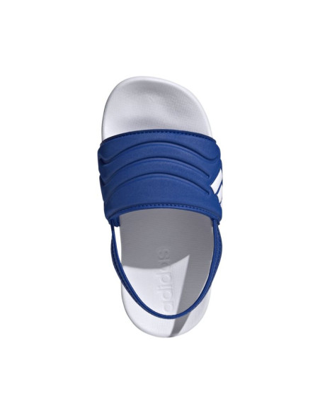 Klapki dla dzieci adidas adilette estrap 2.0 biało-niebieskie hq9196
