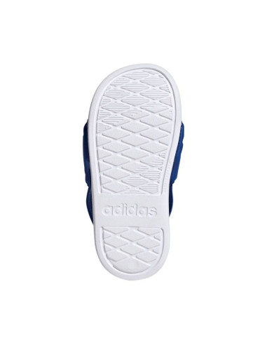 Klapki dla dzieci adidas adilette estrap 2.0 biało-niebieskie hq9196