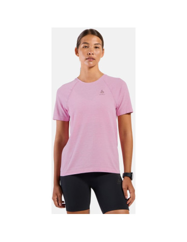 Koszulka damska odlo t-shirt crew neck s/s essential seamless różowa