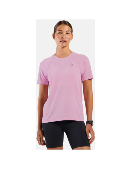 Koszulka damska odlo t-shirt crew neck s/s essential seamless różowa