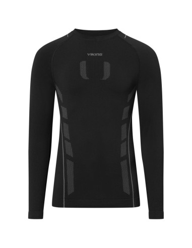 Bielizna męska viking eiger 2.0 longsleeve bamboo czarno-szara