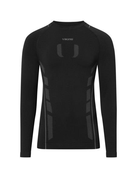 Bielizna męska viking eiger 2.0 longsleeve bamboo czarno-szara