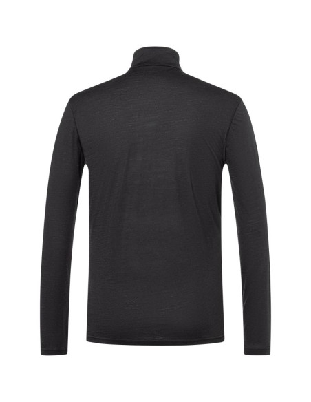Longsleeve termoaktywny męski super.natural m sierra140 pocket zip 1/4 czarna