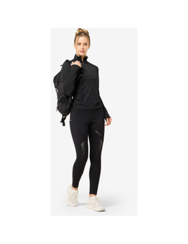 Longsleeve termoaktywny damski super.natural w sierra140 pocket zip 1/4 czarna